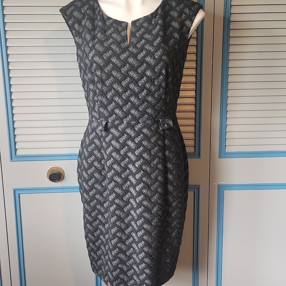 Connected Apparel Basketweave Textured Dress - Picture 2 of 13